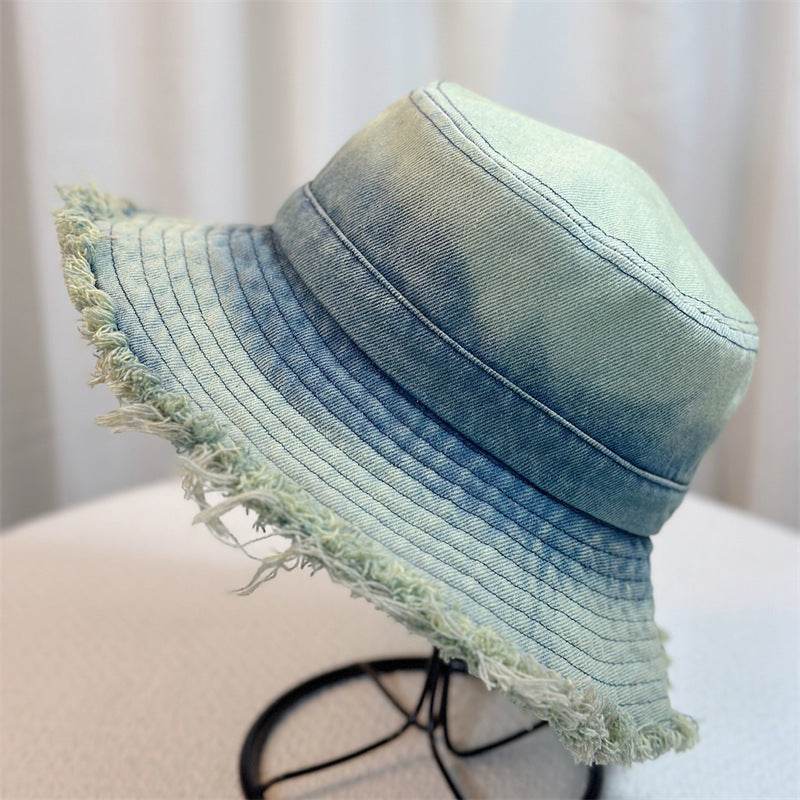 Summer Denim Bucket Hat for women Distressed Sun-proof Face-showing Small Hat - EX-STOCK Canada