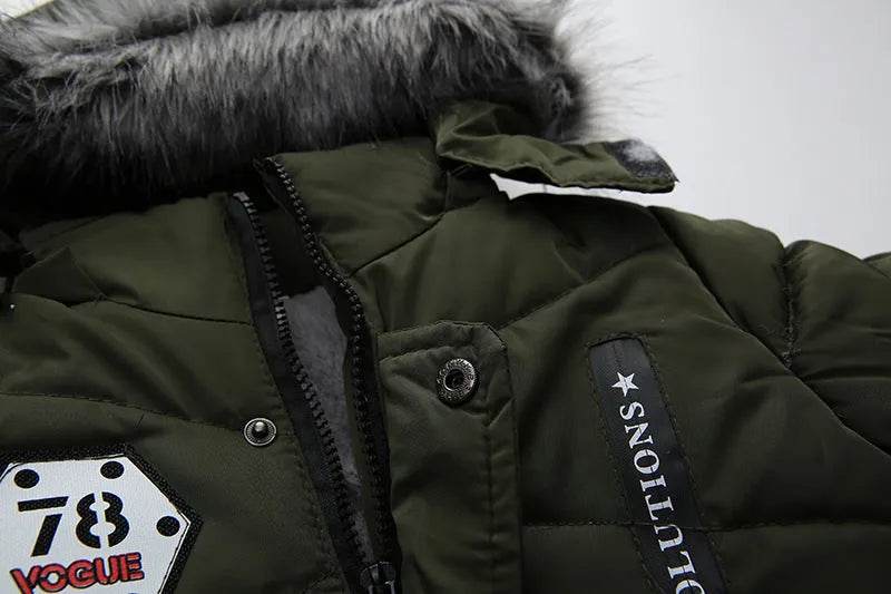 Fashion Boys Thicken Letter Print Hooded Cotton Jacket - EX-STOCK Canada