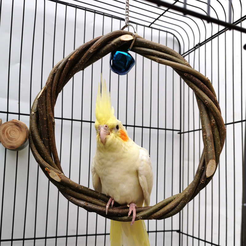 Bird Standing Frame Rattan Ring Chewing Toy Bird Cage EX-STOCK Canada
