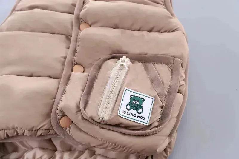 Boys' Suit Autumn Fashionable Fleece-lined Three-piece Set Baby Winter Fashionable Clothing - EX-STOCK Canada