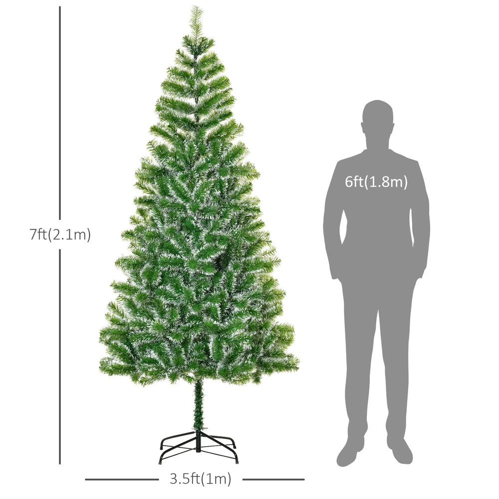 7FT Christmas Tree Artificial Classic Tree Holiday Indoor Decoration, With Mental Support 968 Tips, Green EX-STOCK Canada