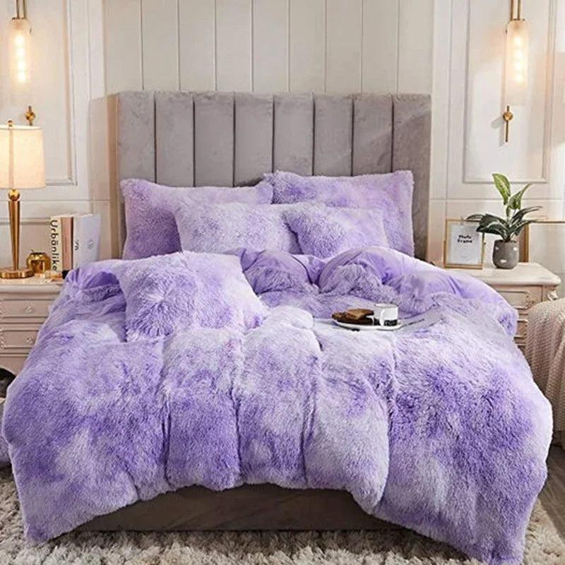 Ensemble en velours de vison quatre pièces Housse de couette longue en velours cristal douxEX-STOCK Canada