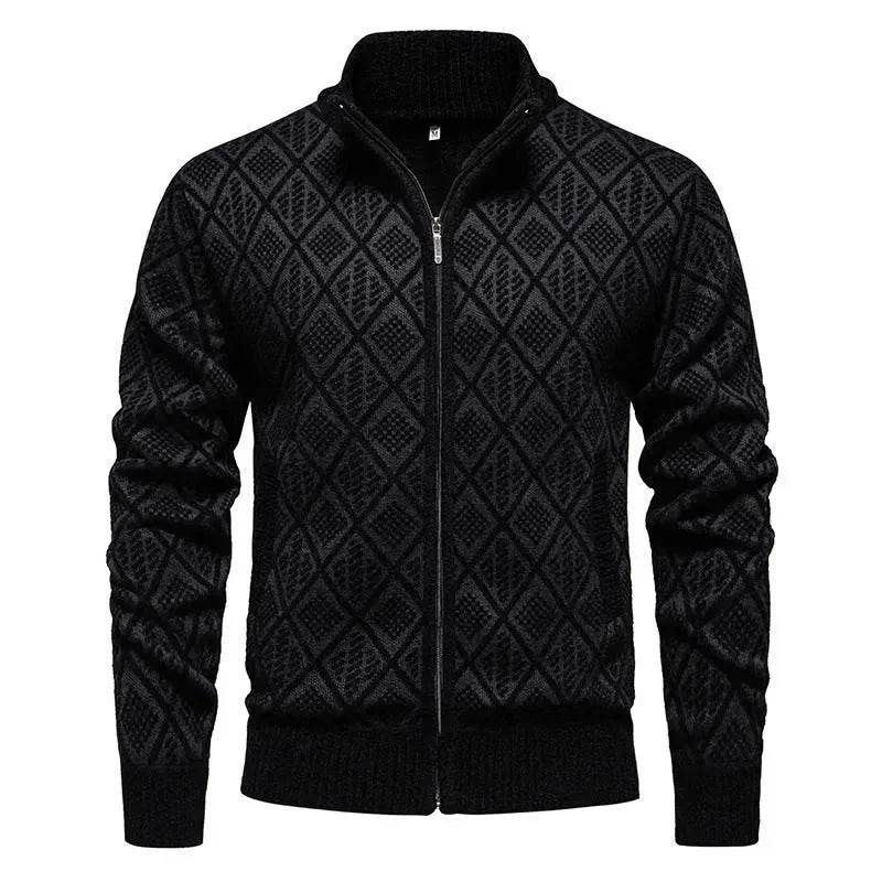 2025 Fall Winter Men Fleece-lined Thick Stand Collar Sweater Cardigan for men - EX-STOCK Canada