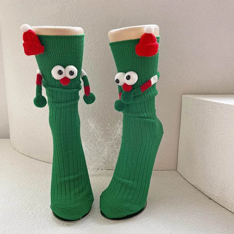 Cute Cartoon Christmas Socks Solid Cotton Middle-tube Stockings For Adults And Children - EX-STOCK Canada