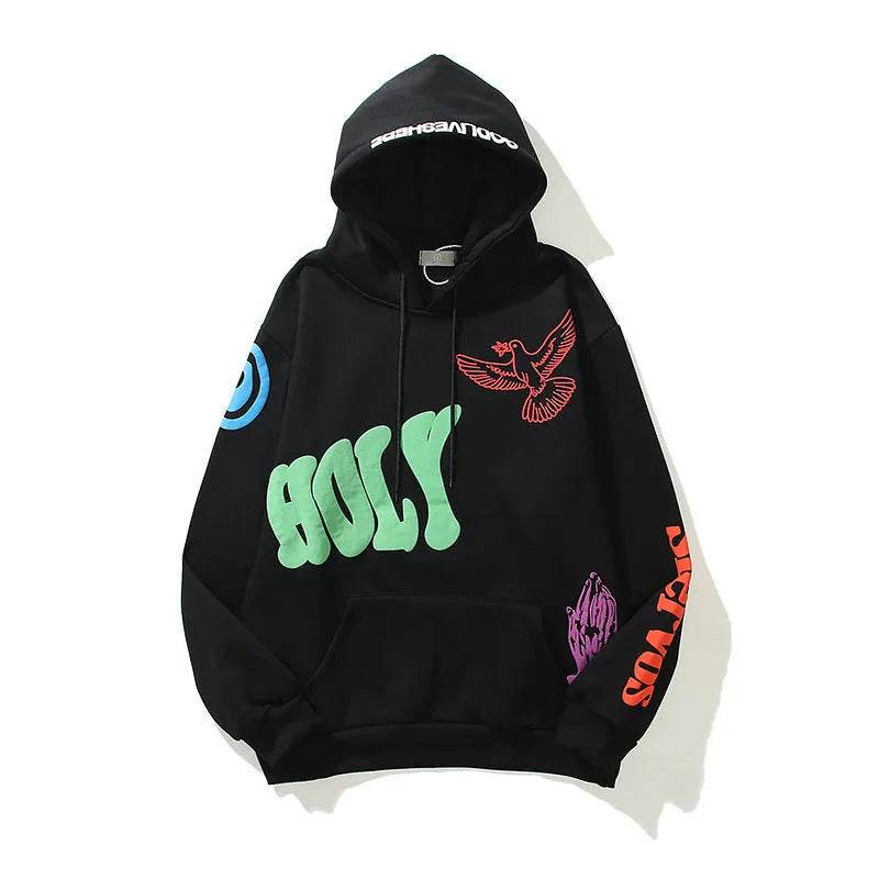 Women High Street Three-dimensional Foam Graffiti Printed Hoodie In Autumn And Winter - EX-STOCK Canada