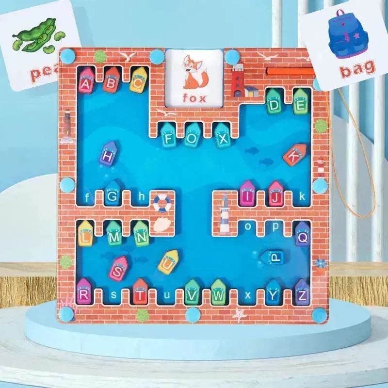 Magnetic Letters Matching Walking Parking Maze Letters Early Cognitive Montessori Educational Toys - EX-STOCK Canada