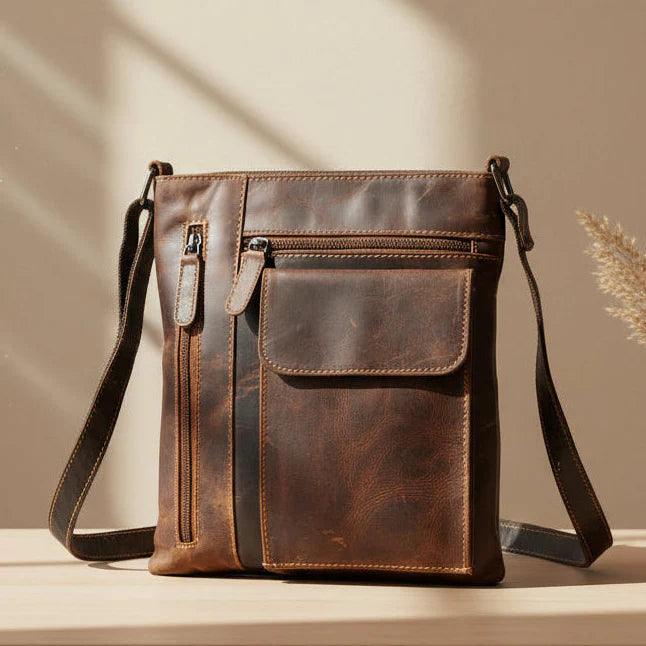 Greenwood Leather Cross Body Bag. Premium Full-Grain Leather Handbag with Multiple Pockets EX-STOCK Canada