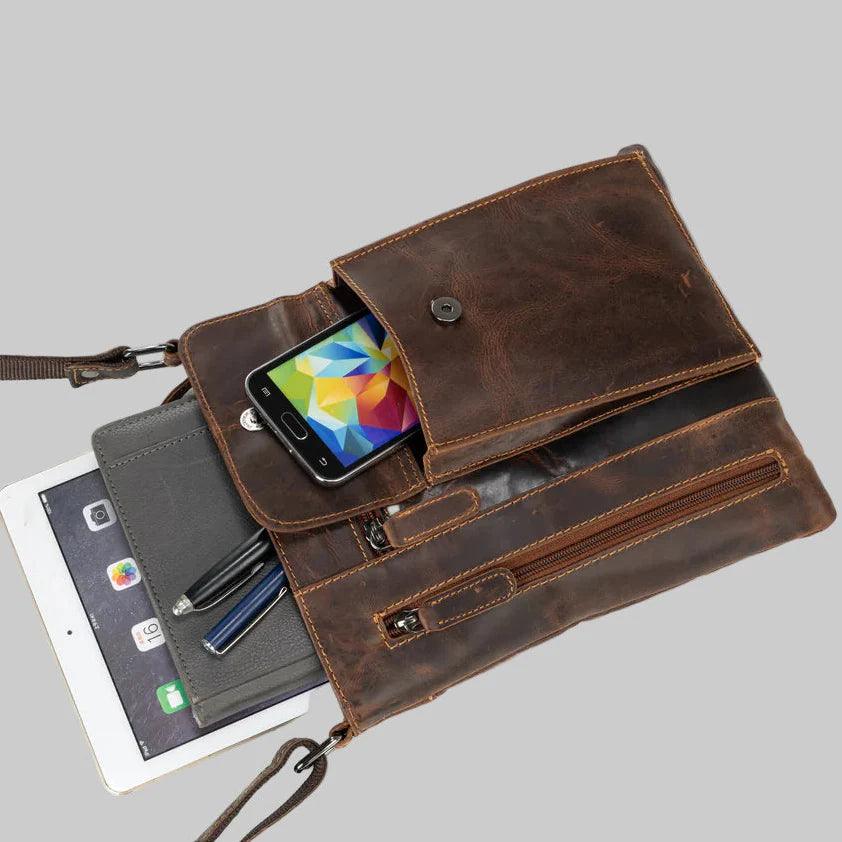 Greenwood Leather Cross Body Bag. Premium Full-Grain Leather Handbag with Multiple Pockets EX-STOCK Canada
