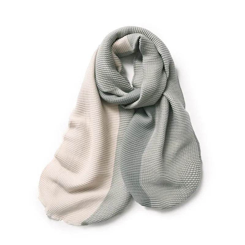 Gradient Mixed-color Scarf Winter Double-sided Wrinkled Imitation Cashmere Scarf Popular Versatile And Elegant Shawl For Women - EX-STOCK Canada