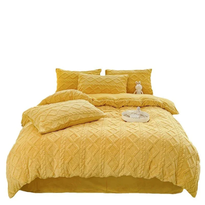 Winter Thickened Tailian Milk Fiber Soft Thermal Duvet Cover Sheets EX-STOCK Canada