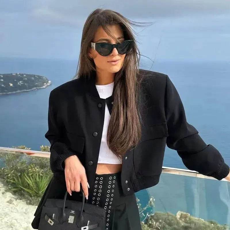 Fall Single Breasted Cashmere Cropped Jacket for women - EX-STOCK Canada