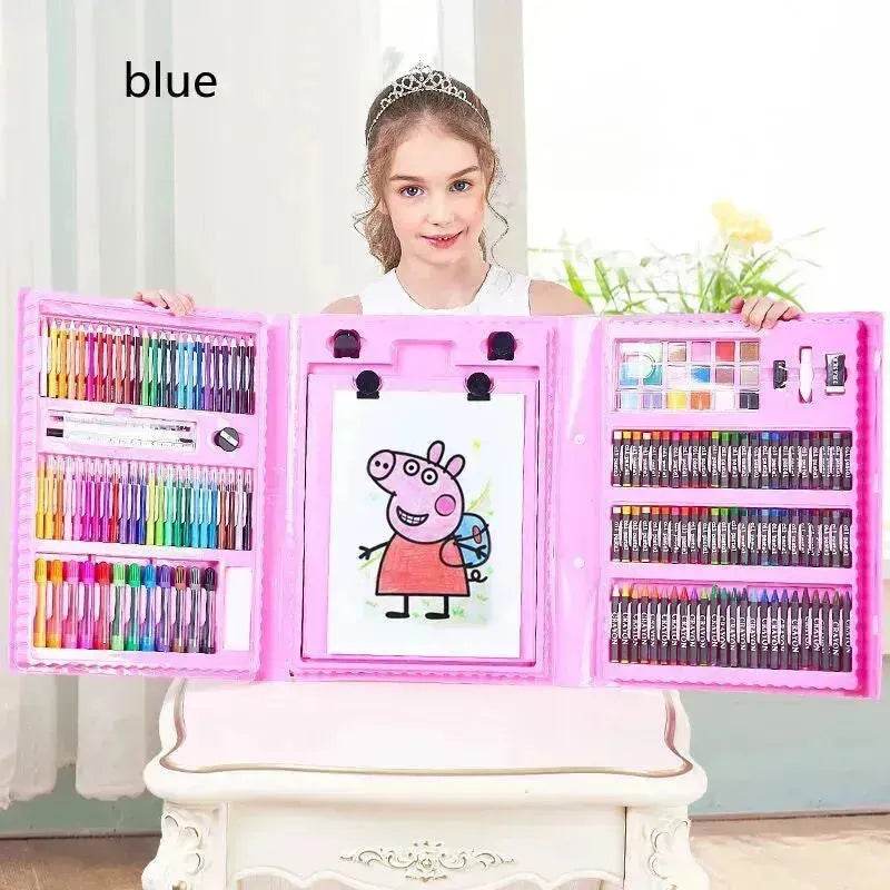 Double Panel Easel Version Watercolor Pen Set Brush Crayon Oil Pastel Children Painting Coloring Drawing Art set. - EX-STOCK Canada