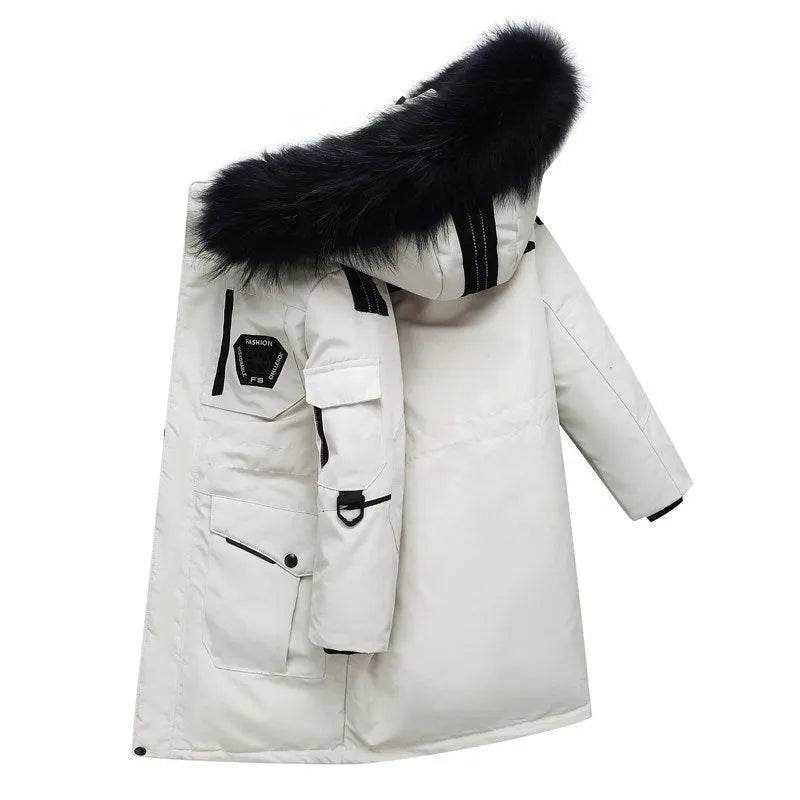 Children's Down Jacket Windproof Thick Fur Collar Winter Coat Jacket - EX-STOCK Canada