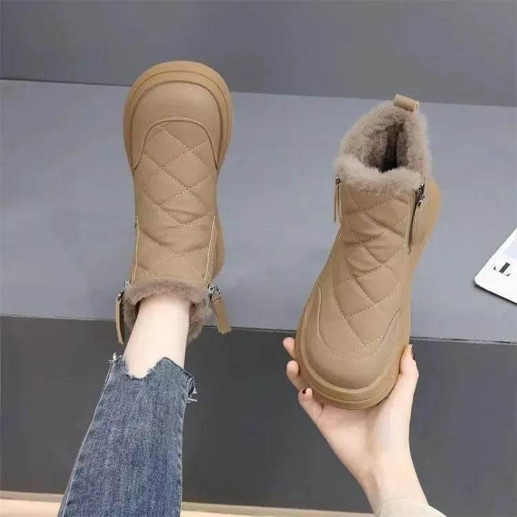 Snow Boots For Women Winter New Fleece-lined Thickened Northeast China Cotton Shoes Waterproof Non-slip Warm - EX-STOCK Canada