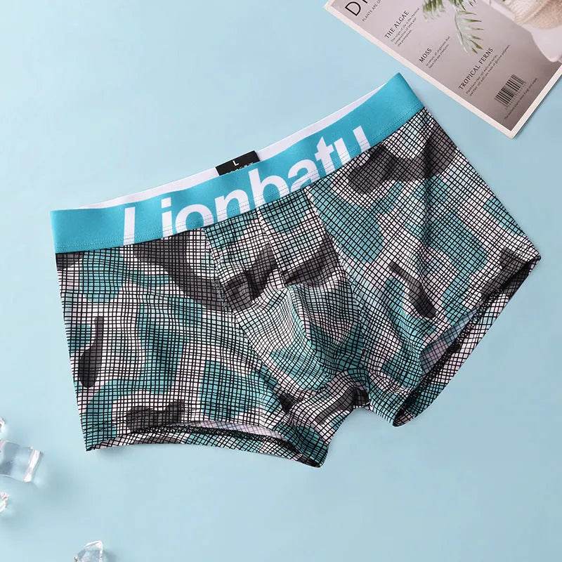Ice Silk Men's Boxers Breathable Printed Boxer Briefs Mid waist - EX-STOCK Canada
