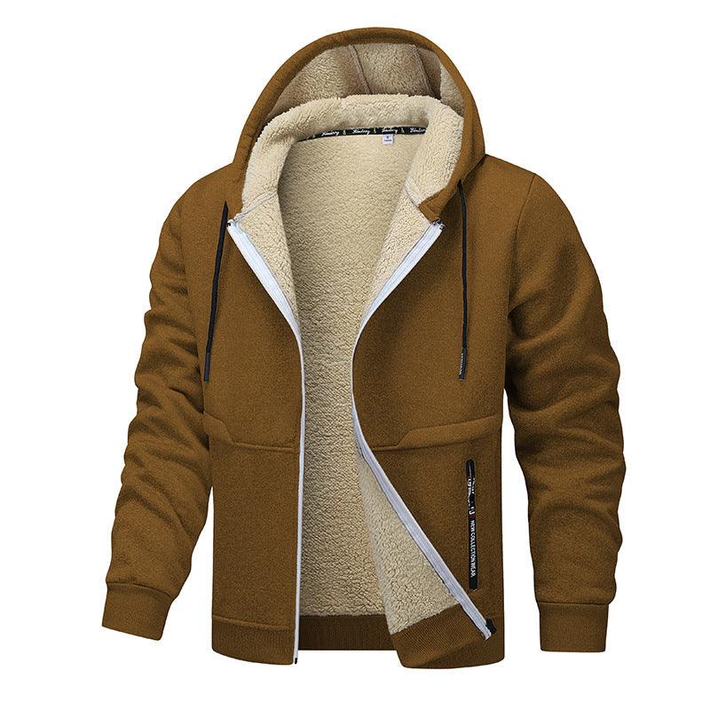 Veste sweat épaissie en laine d'agneau pour hommesEX-STOCK Canada