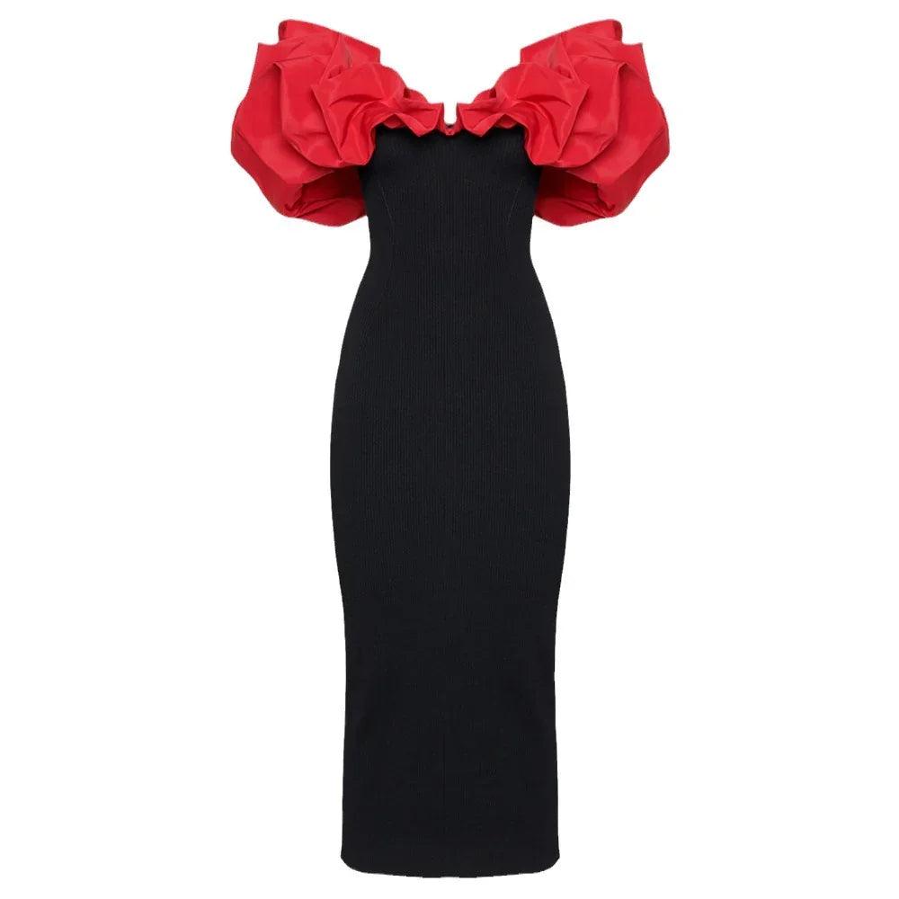 Bandage One-piece Dress European And American Elegant Off-neck Party Dress EX-STOCK Canada