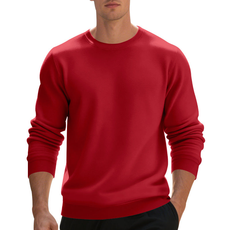 Fleece-lined Crew Neck Sweater Male Loose Casual Top EX-STOCK Canada