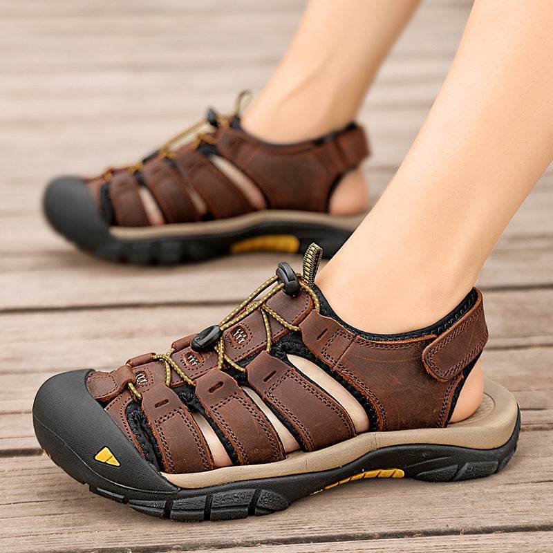 Top Layer Leather Plus Size Men's Beach Sandals EX-STOCK CANADA