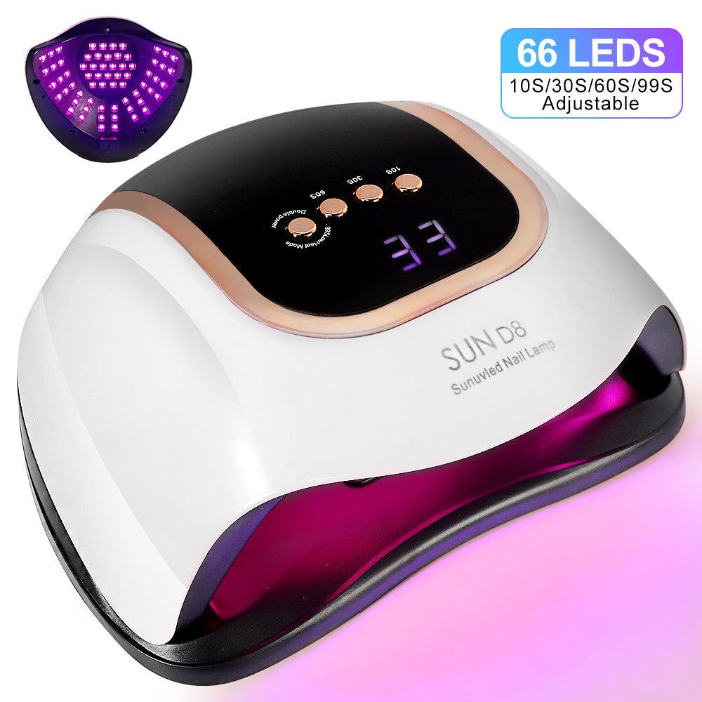 مصباح أظافر LED بالأشعة فوق البنفسجية، مجفف أظافر لطلاء الجل، مصباح معالجة بثلاث مؤقتات احترافي للأظافر، 66 قطعة من خرز الأشعة فوق البنفسجية ومستشعر تلقائيEX-STOCK Canada