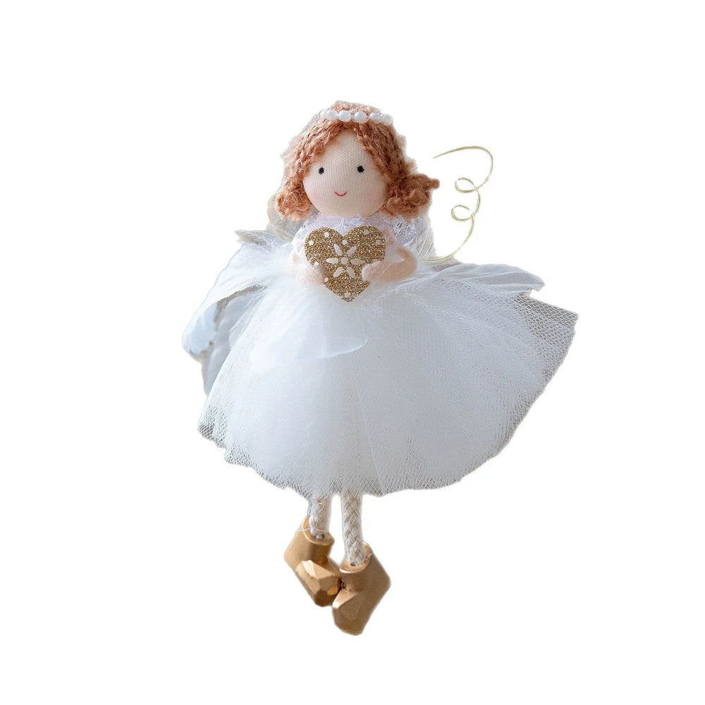 Christmas White Tulle Skirt Golden Wings Angel Girl Pendant EX-STOCK Canada