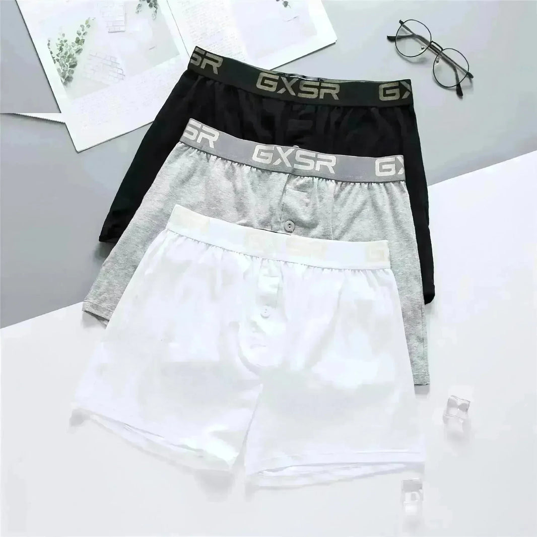 Men's Home Low Waist Pure Cotton Boxer short Breathable Underwear - EX-STOCK CANADA