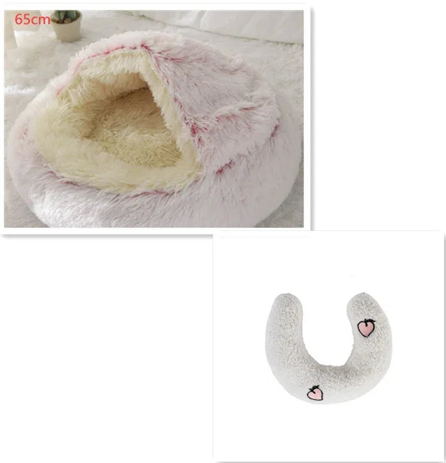 2 In 1 Dog And Cat Bed Pet Winter Bed Round Plush Warm Bed House Soft Long Plush Pets Bed Pet Products EX-STOCK Canada