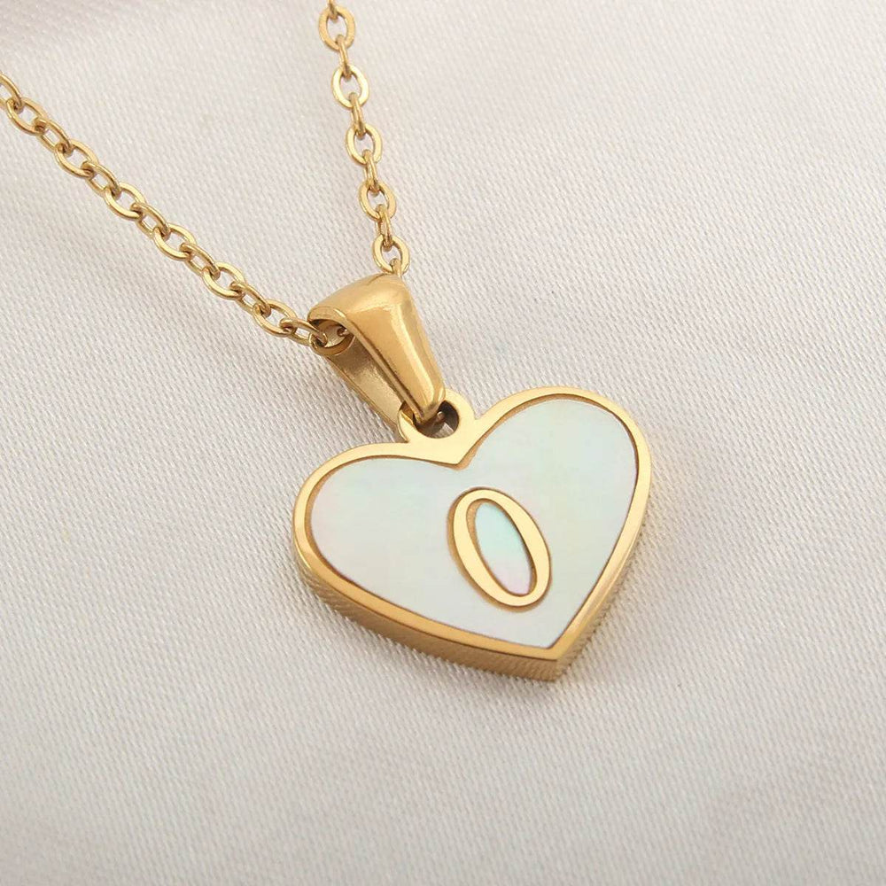 26 Letter Heart-shaped Necklace White Shell Love Clavicle Chain Fashion Personalized Necklace For Women Jewelry Valentine's Day - EX-STOCK Canada