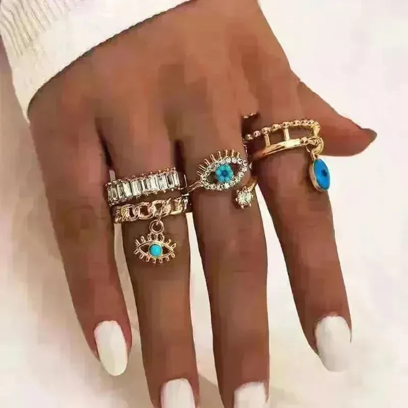 Personalized Punk Wind Demon Eye Diamond Drop Oil Ring for women - EX-STOCK CANADA