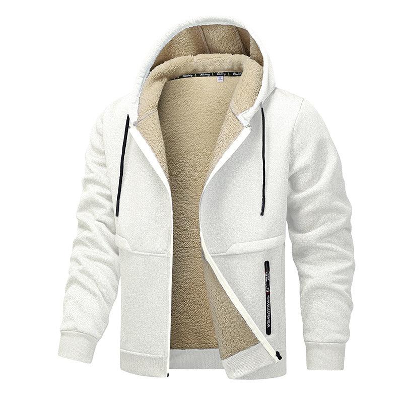 Veste sweat épaissie en laine d'agneau pour hommesEX-STOCK Canada