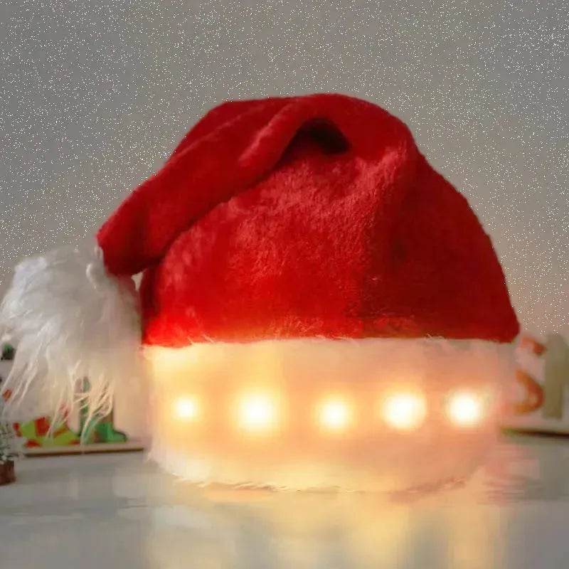 Christmas Hat LED Light Plush Children's Adult Christmas Decorations Christmas Supplies Luminous Santa Hat Home Decoracion - EX-STOCK Canada