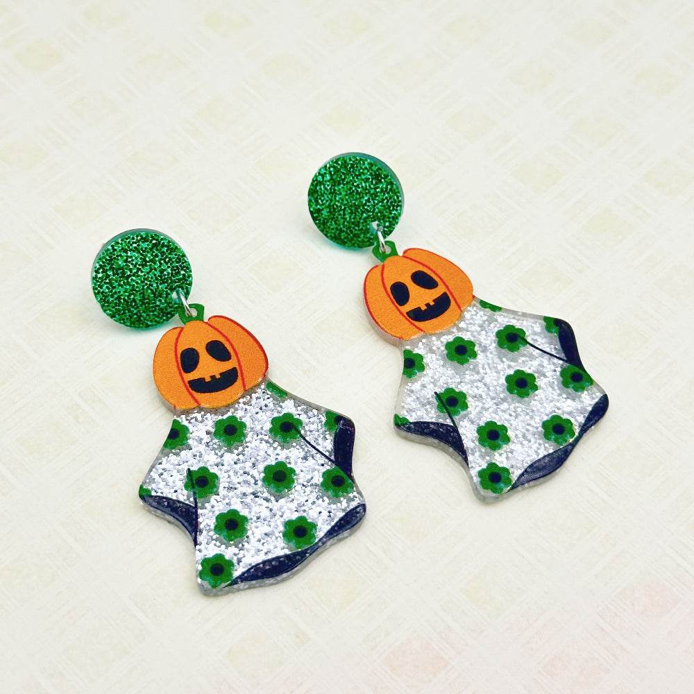 Halloween Day Ornament Colorful Ghost Eyes Funny Acrylic Earrings For Women - EX-STOCK Canada