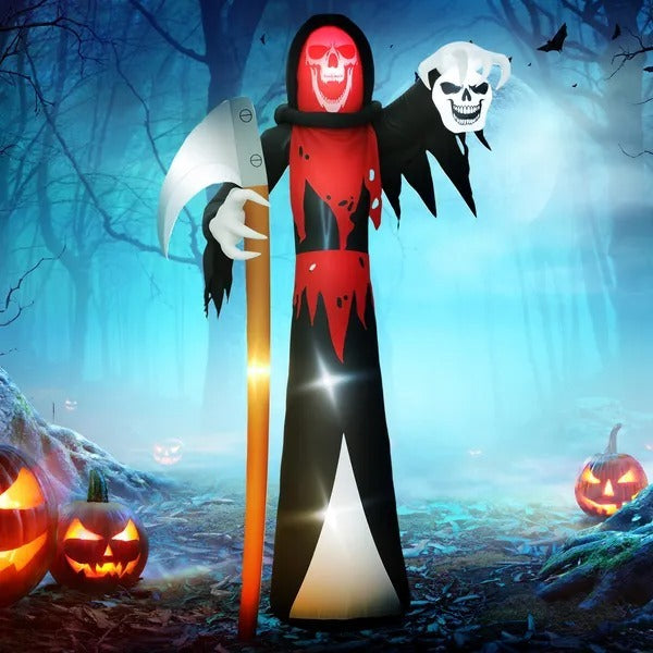12 FT Halloween Inflatable Grim Reaper, Blow Up Garden Decor With Built-in Lights For Halloween Party Indoor, Outdoor EX-STOCK Canada