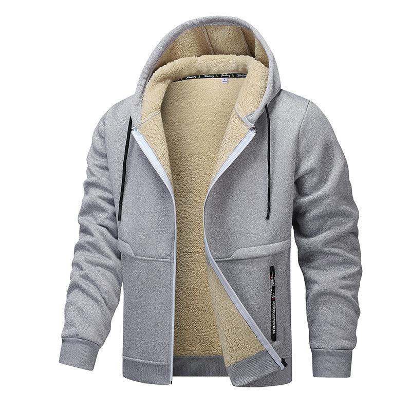 Veste sweat épaissie en laine d'agneau pour hommesEX-STOCK Canada