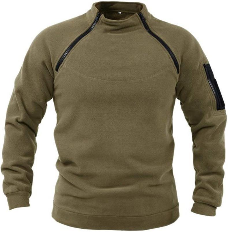 Pull pour hommes à col montant, chaud et ample, vêtement de couleur unieEX-STOCK Canada