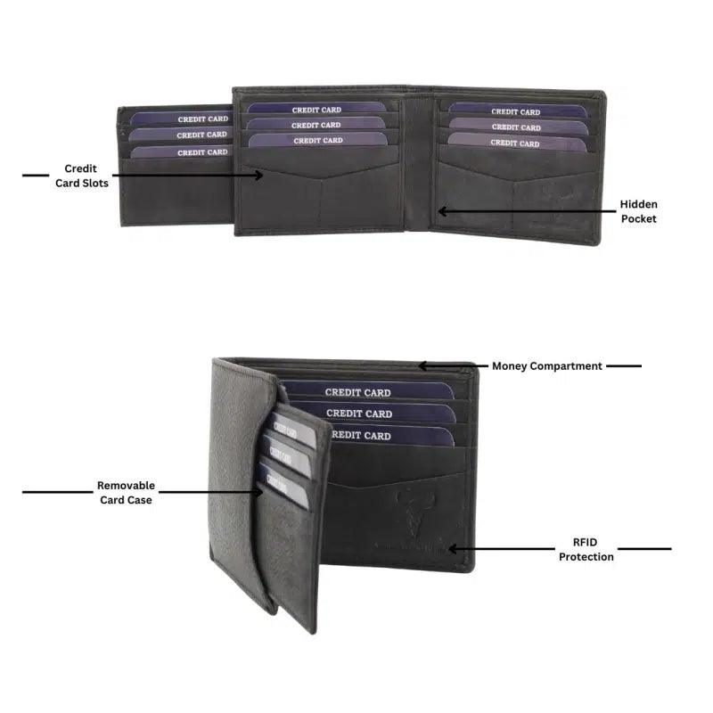 Men's RFID Bifold Wallet with Removable Card Sleeve EX-STOCK Canada