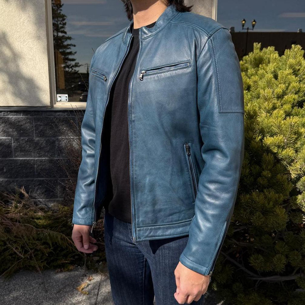 Veste en cuir de mouton ciré pour hommes BOL