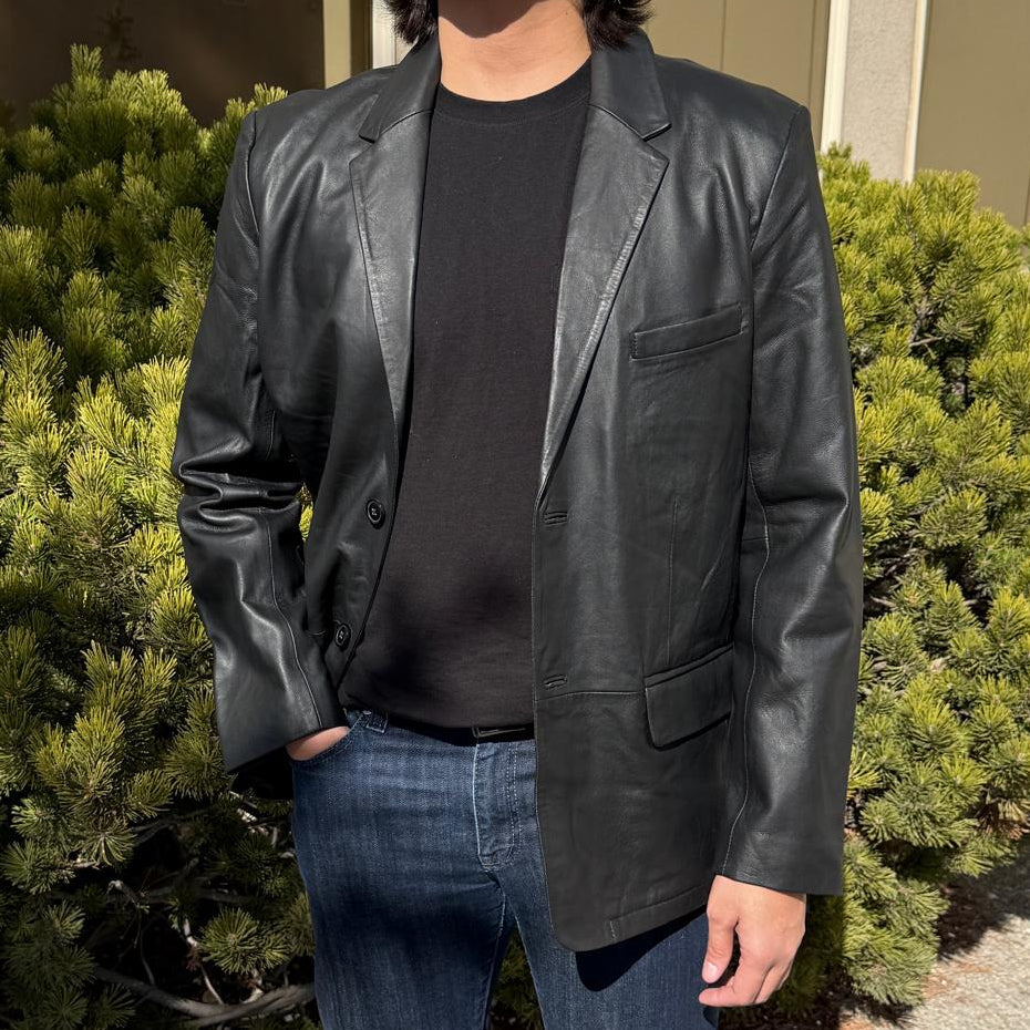 Veste en cuir d'agneau pour homme