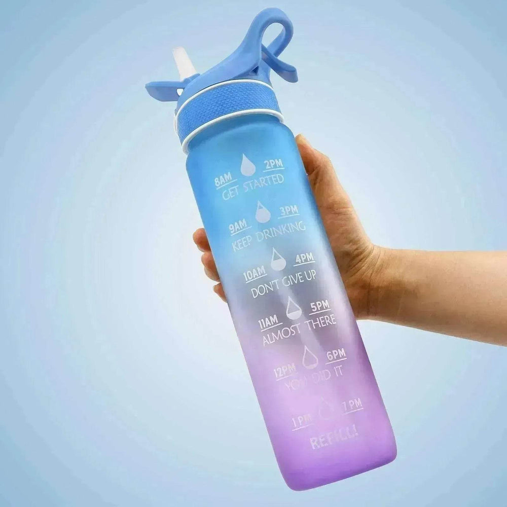 1000ML Plastic Spray Water Bottle perfect for sports & outdoor activities - EX-STOCK Canada
