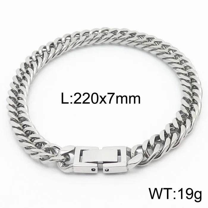 Cuban Link Chain Trimming Chain Jewelry Buckle Titanium Steel Bracelet - EX-STOCK Canada