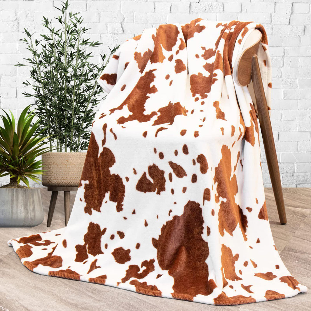 Cow Print Blanket Flannel Blanket EX-STOCK Canada