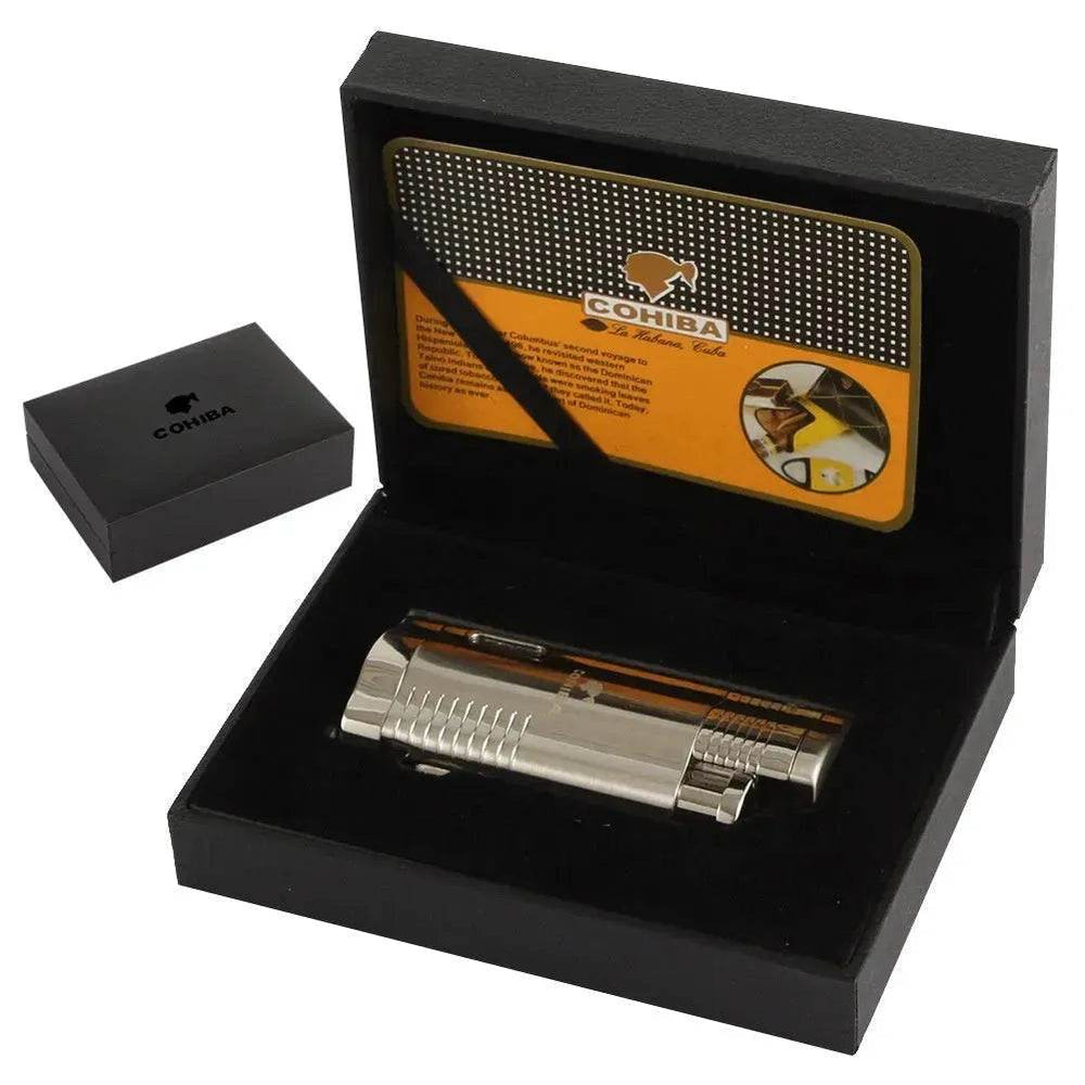 Luxury Windproof COHIBA Cigar Lighter with Cigar Hole Punch - EX-STOCK Canada