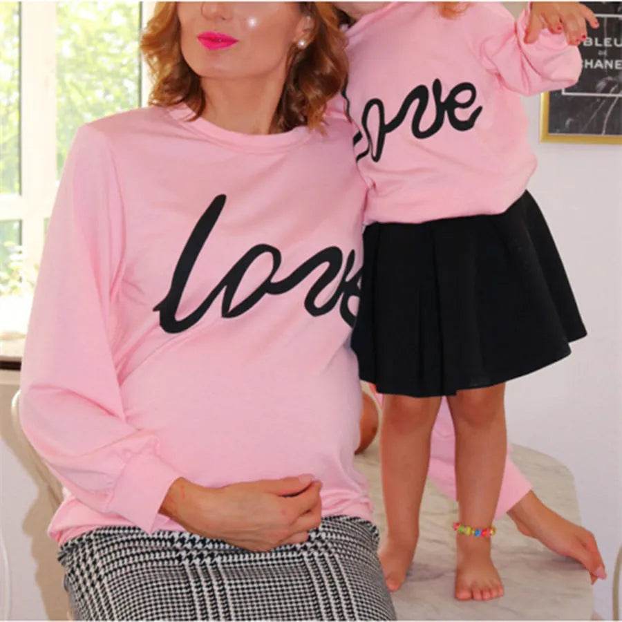 Women Maternity Sweatshirt Love Printed Parent-child Sweatshirt - EX-STOCK Canada