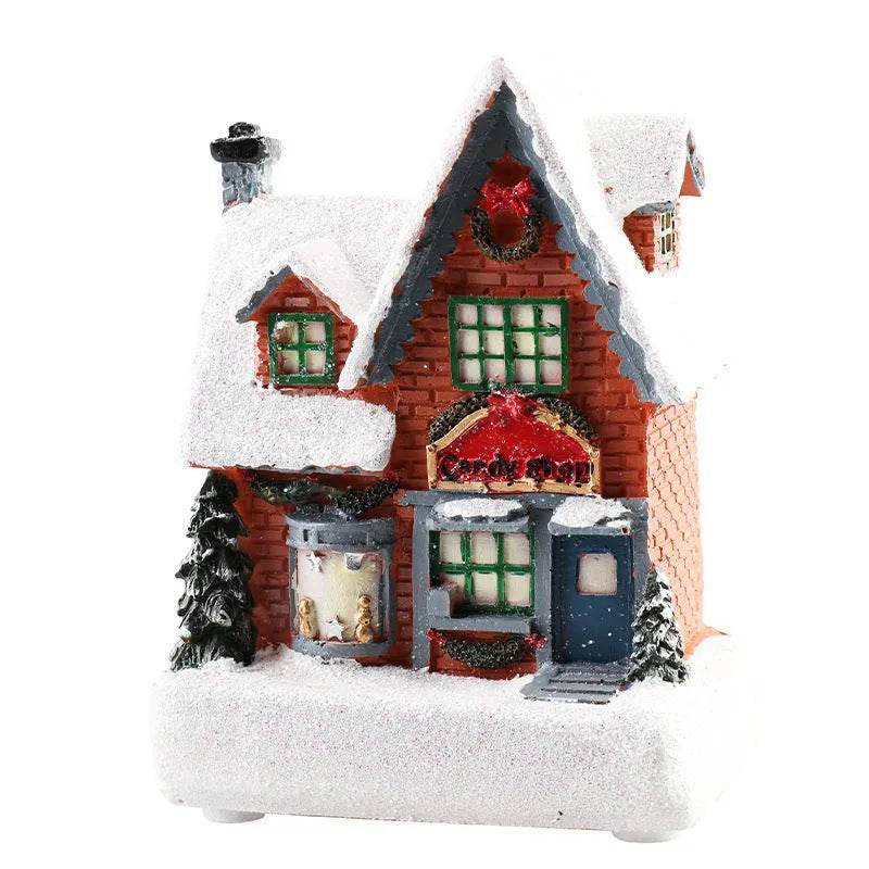 Christmas Decorations Resin Small House Luminous Ornaments - EX-STOCK Canada