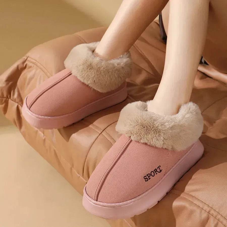 Plush Cotton Shoes For Women Winter Warm Home Slippers Outdoor Snow Boots - EX-STOCK Canada