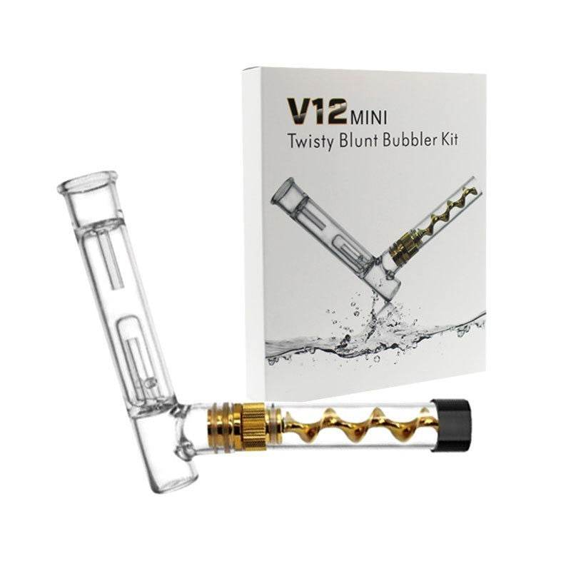 مجموعة شيشة V12 ميني مع أنبوب حلزوني وذو مفعول المبخر وأنبوب زجاجي ولفافة للمدخنين - EX-STOCK CANADA