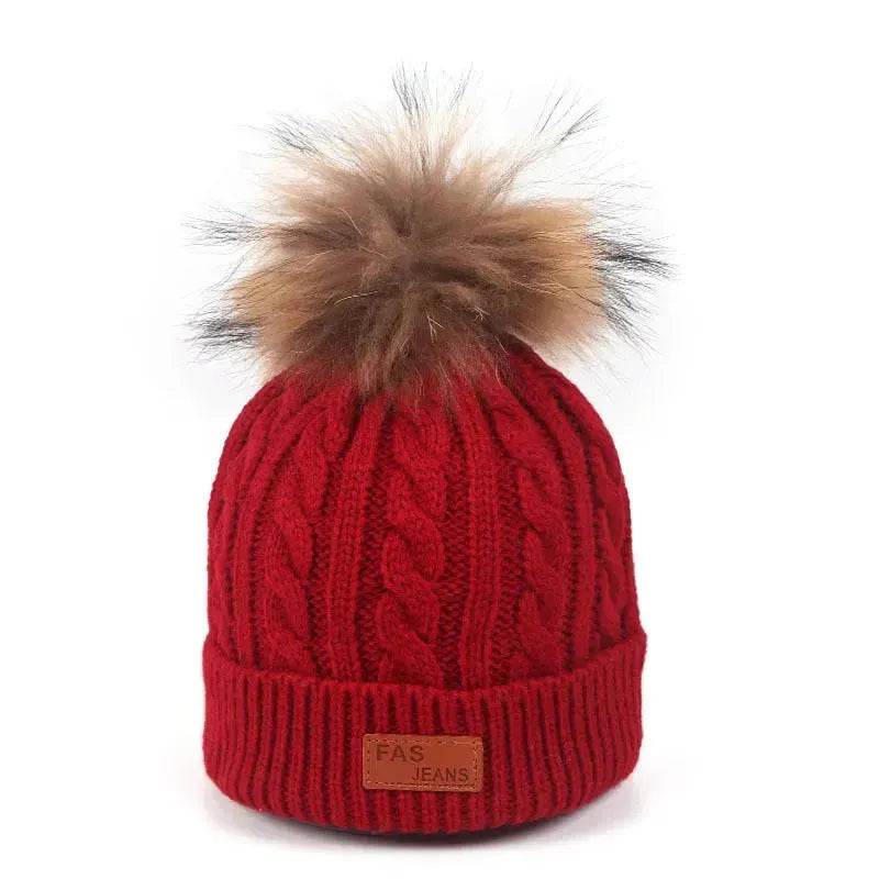 Children Winter Hat kids beanies Kids winter hat baby boy and girl warm woolen beanies faux fur beanies - EX-STOCK Canada