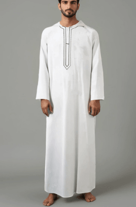 Long Sleeve Embroidered Hooded Men's Muslim Robes - EX-STOCK Canada
