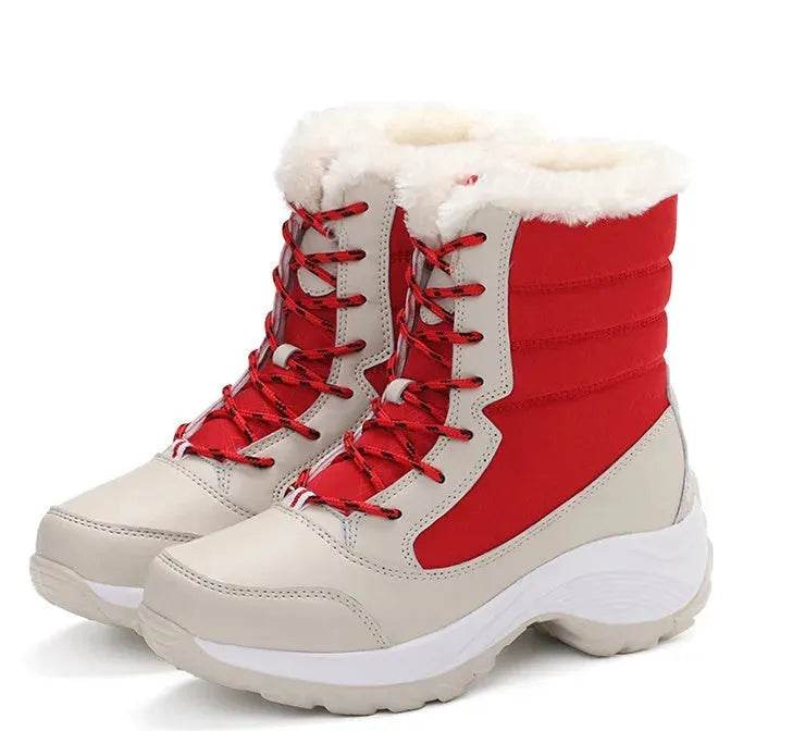 Winter Snow Boots Female High Ankle Waterproof Ladies Cotton Shoes Boots Plus Velvet Shoes - EX-STOCK Canada
