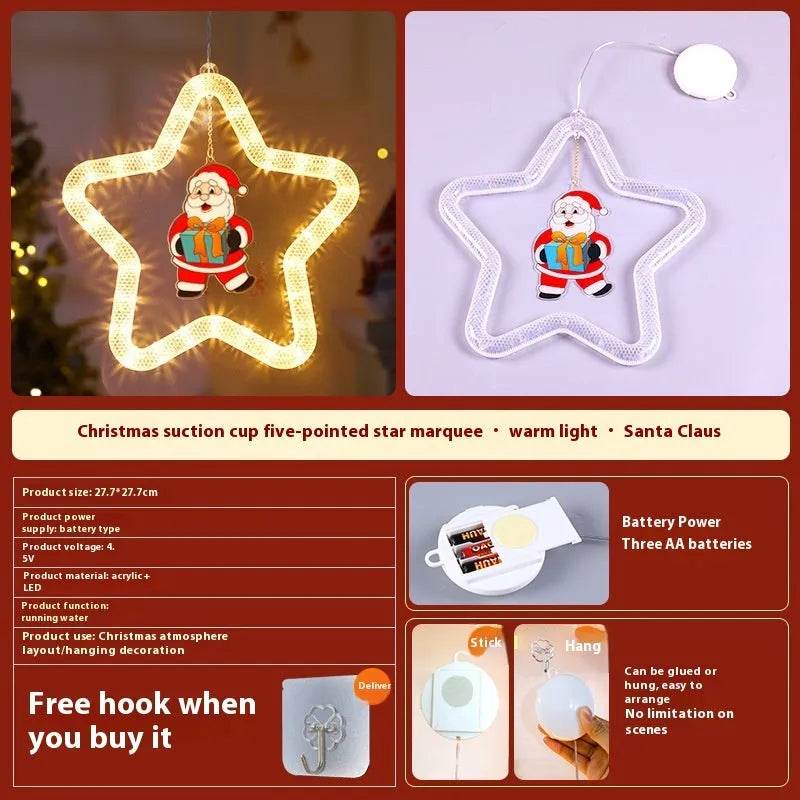 Christmas Pendant Decoration Christmas Atmosphere Led Lights Led Christmas Star Light Decoration For Window Door For Holiday - EX-STOCK Canada